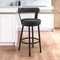 Armen Living Bryant 30" Bar Height Swivel Bar Stool in Black Finish and Black Faux Leather LCBYBABLBL30 - alternate 10